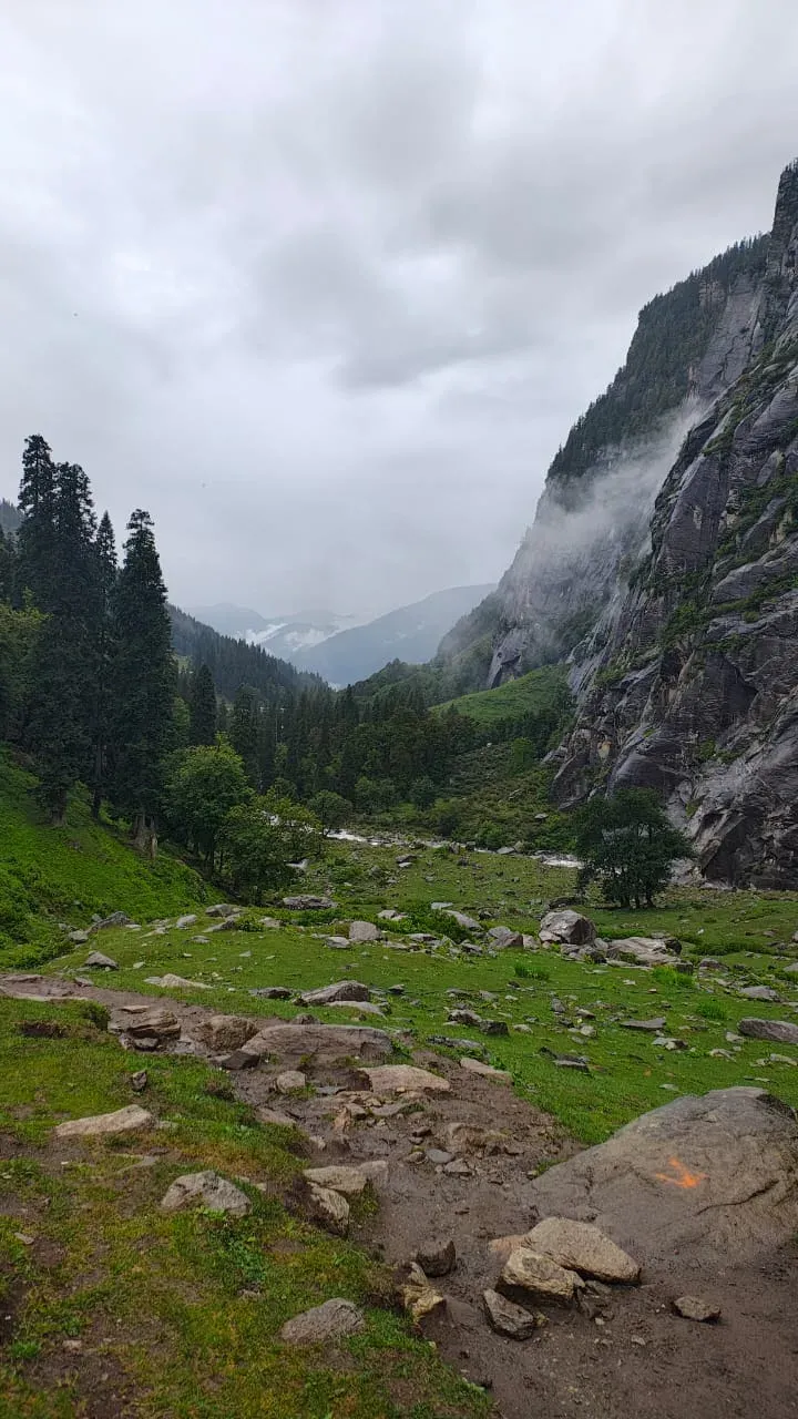 Distant camps tucked deep in Balu Ka Ghera under towering mountains. | © MountRoutes