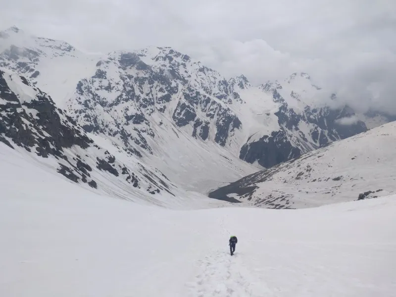 The moment of triumph! Standing at the top of the Buran Ghati Pass (15,000 ft). | © MountRoutes