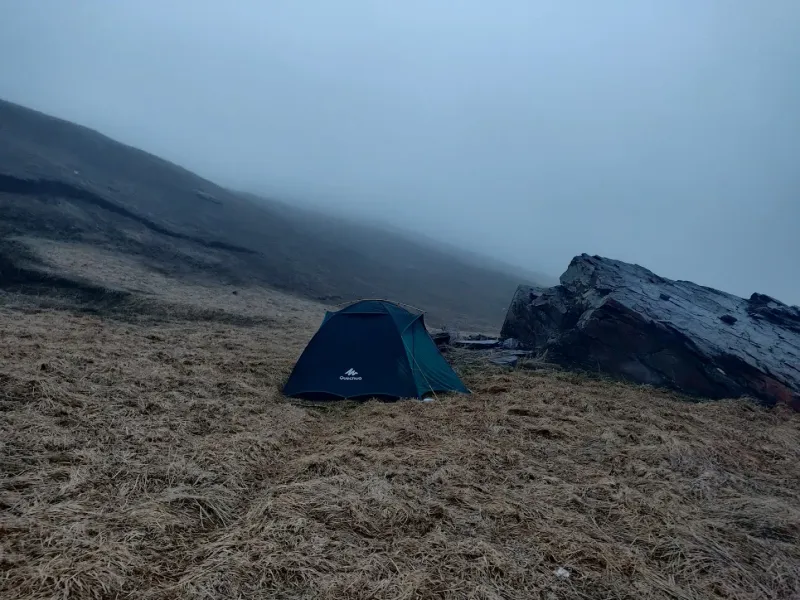 A sanctuary in the wild — our expedition camp set in the beautiful alpine meadows of Kedar Kharak. | © MountRoutes